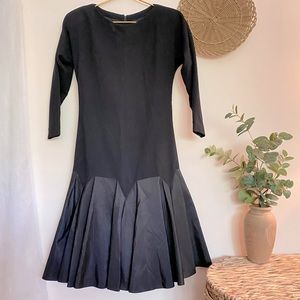 Vintage Custom Made Black Mermaid Tail Long Sleeve Dress